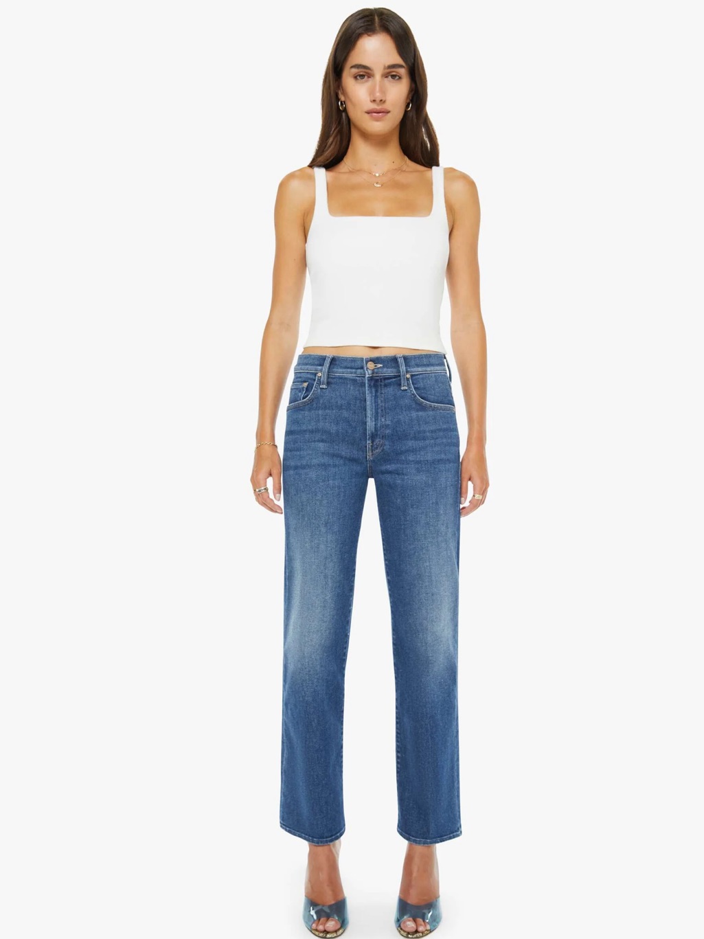 Mother The Mid Rise Rambler Zip Ankle Jeans In The Catch My Drift Wash. Nwt